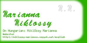 marianna miklossy business card